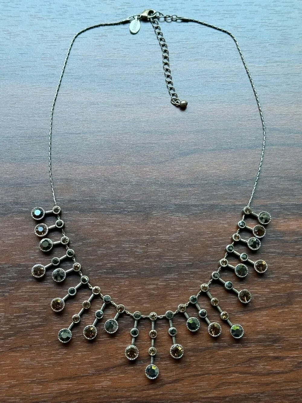 Y2K Chico's Bronzetone Crystal Necklace